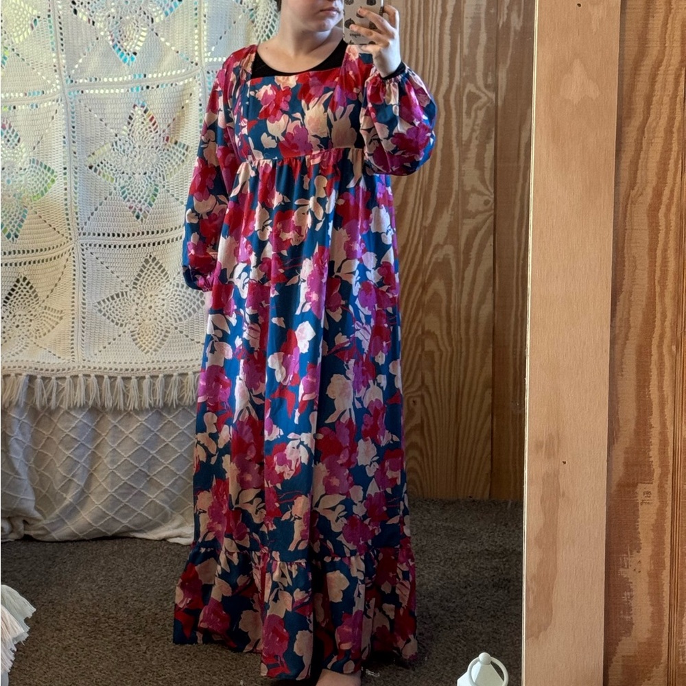 Floral Long Sleeve Maxi Dress